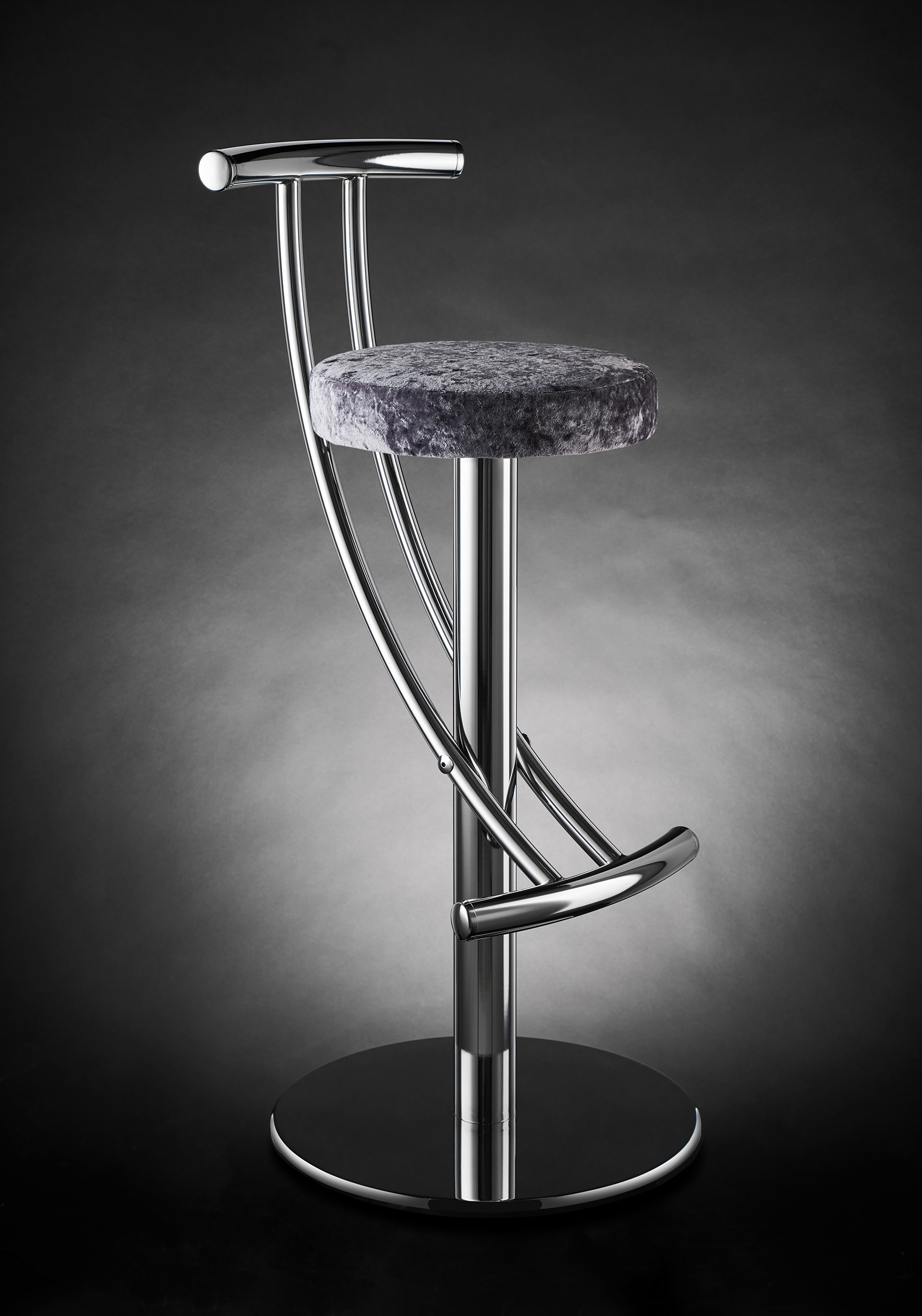 Curve stool Plush Velvet
